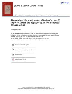 Thumbnail for The death of historical memory?: Javier Cercas's El impostor versus the legacy of Spaniards deported to Nazi camps