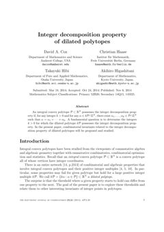 Thumbnail for Integer decomposition property of dilated polytopes