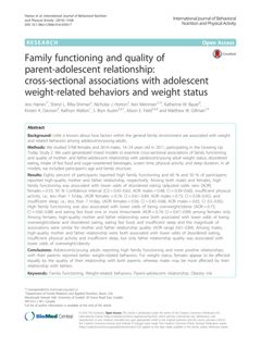 Thumbnail for Family functioning and quality of parent-adolescent relationship: cross-sectional associations with adolescent weight-related…