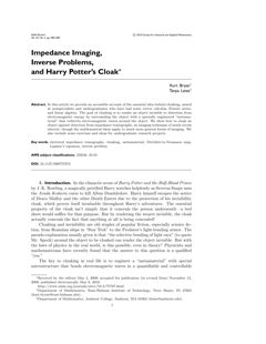 Thumbnail for Impedance imaging, inverse problems, and Harry Potter's cloak