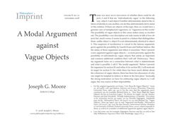 Thumbnail for A modal argument against vague objects