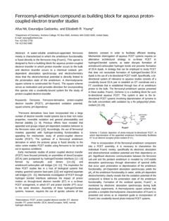 Thumbnail for Ferrocenyl-amidinium compound as building block for aqueous proton-coupled electron transfer studies