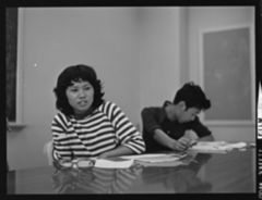 Thumbnail for Photographs of students from Doshisha University in class and outside, 1973 August - Image 1