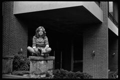 Thumbnail for Photographs of students sitting outside of Arms Music Center, 1973 October 11 - Image 1