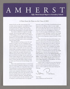 Thumbnail for Amherst College annual report to secondary schools, 1999 - Image 1