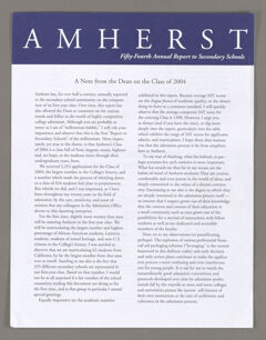 Thumbnail for Amherst College annual report to secondary schools, 2000 - Image 1