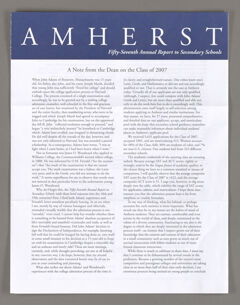 Thumbnail for Amherst College annual report to secondary schools, 2003 - Image 1