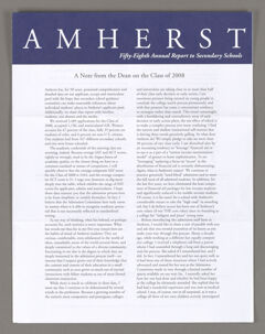 Thumbnail for Amherst College annual report to secondary schools, 2004 - Image 1