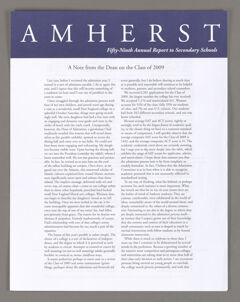 Thumbnail for Amherst College annual report to secondary schools, 2005 - Image 1