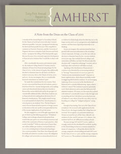 Thumbnail for Amherst College annual report to secondary schools, 2007 - Image 1