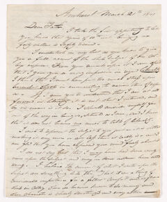 Thumbnail for Sidney Brooks letter to Obed Brooks, 1840 March 21 - Image 1