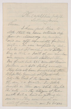Thumbnail for Sidney Brooks letter to Susan Brooks, 1864 July 16 - Image 1