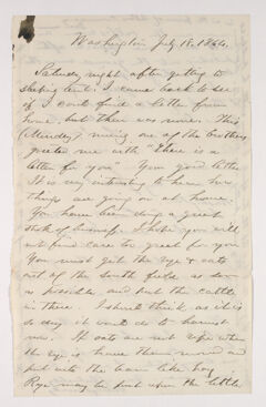Thumbnail for Sidney Brooks letter to unidentified recipient, 1864 July 18 - Image 1