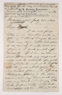 Thumbnail for Sidney Brooks letter to Sarah Godfrey Brooks, 1864 July 21 - Image 1
