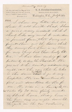 Thumbnail for Sidney Brooks letter to an unknown recipient, 1864 July 25 - Image 1