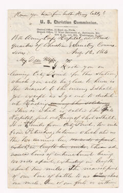 Thumbnail for Sidney Brooks letter to Susan Brooks, 1864 August 12 - Image 1