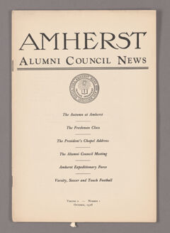Thumbnail for Amherst Alumni Council news, 1928 October - Image 1