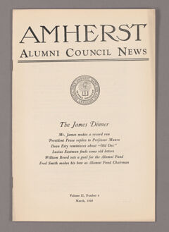 Thumbnail for Amherst Alumni Council news, 1929 March - Image 1