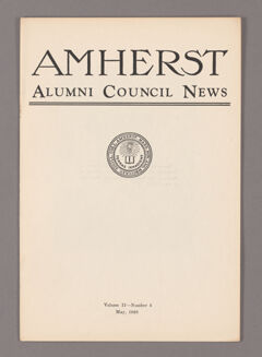 Thumbnail for Amherst Alumni Council news, 1929 May - Image 1