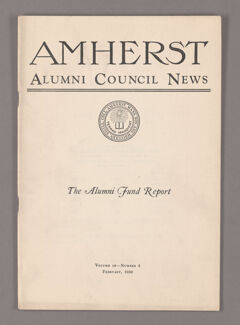 Thumbnail for Amherst Alumni Council news, 1930 February - Image 1