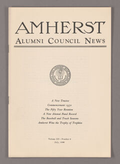 Thumbnail for Amherst Alumni Council news, 1930 July - Image 1