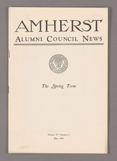 Thumbnail for Amherst Alumni Council news, 1931 May - Image 1