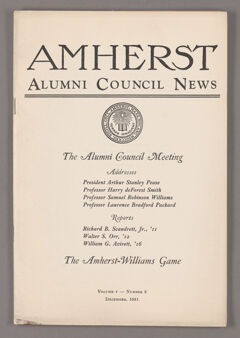 Thumbnail for Amherst Alumni Council news, 1931 December - Image 1