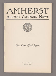 Thumbnail for Amherst Alumni Council news, 1932 February - Image 1