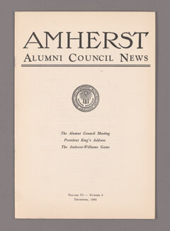 Thumbnail for Amherst Alumni Council news, 1932 December - Image 1