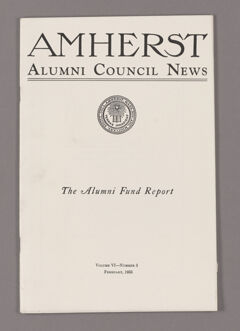 Thumbnail for Amherst Alumni Council news, 1933 February - Image 1
