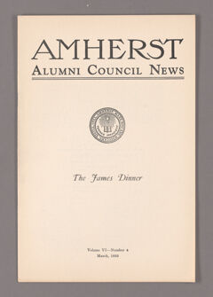 Thumbnail for Amherst Alumni Council news, 1933 March - Image 1