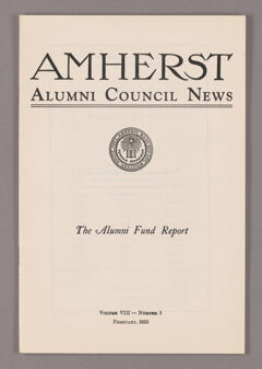 Thumbnail for Amherst Alumni Council news, 1935 February - Image 1