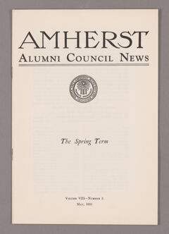 Thumbnail for Amherst Alumni Council news, 1935 May - Image 1