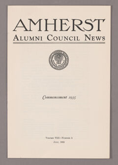 Thumbnail for Amherst Alumni Council news, 1935 July - Image 1