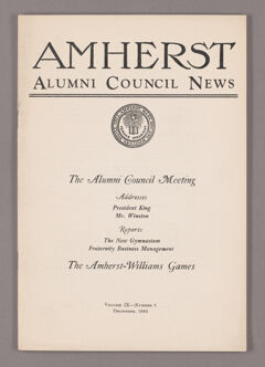 Thumbnail for Amherst Alumni Council news, 1935 December - Image 1