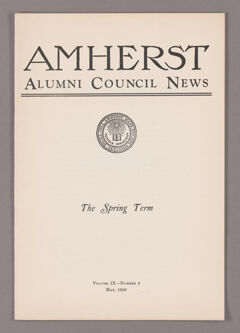 Thumbnail for Amherst Alumni Council news, 1936 May - Image 1