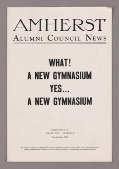 Thumbnail for Amherst Alumni Council news, 1934 December, supplement 1 - Image 1