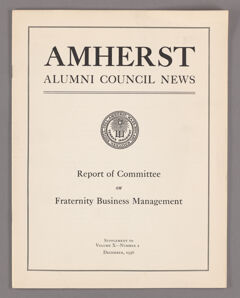 Thumbnail for Amherst Alumni Council news, 1936 December, supplement - Image 1