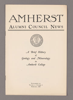 Thumbnail for Amherst Alumni Council news, 1929 February, supplement - Image 1