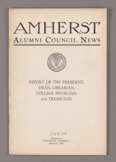 Thumbnail for Amherst Alumni Council news, 1930 February, supplement - Image 1