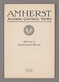 Thumbnail for Amherst Alumni Council news, 1930 March, supplement - Image 1