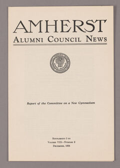 Thumbnail for Amherst Alumni Council news, 1934 December, supplement 3 - Image 1