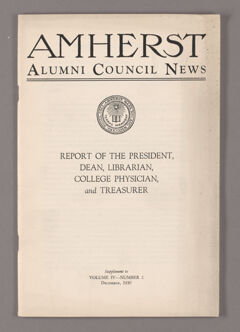 Thumbnail for Amherst Alumni Council news, 1930 December, supplement - Image 1