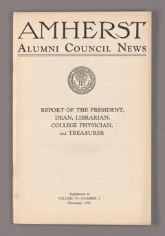 Thumbnail for Amherst Alumni Council news, 1932 December, supplement - Image 1
