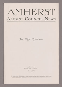 Thumbnail for Amherst Alumni Council news, 1935 March, supplement 1 - Image 1