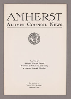 Thumbnail for Amherst Alumni Council news, 1936 February, supplement - Image 1