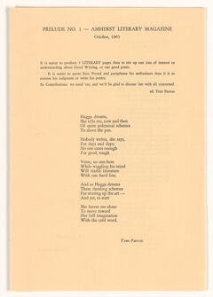 Thumbnail for Amherst literary magazine prelude, 1965 October - Image 1