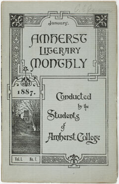 Thumbnail for The Amherst literary monthly, 1887 January - Image 1