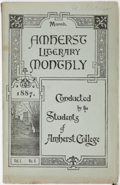 Thumbnail for The Amherst literary monthly, 1887 March - Image 1