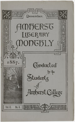 Thumbnail for The Amherst literary monthly, 1887 December - Image 1